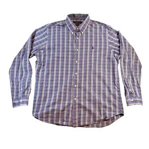 Polo Ralph Lauren Purple and Green Classic Fit Dress Shirt Button Up Men’s XL